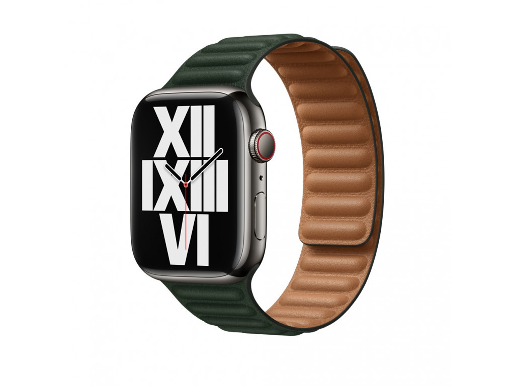 Аксесоар Apple Watch 45mm Sequoia Green Leather Link - M/L 18399_1.jpg