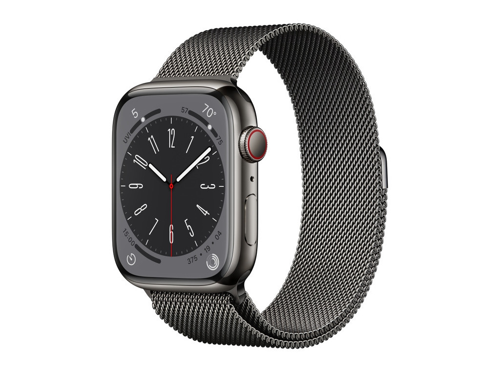 Часовник Apple Watch Series 8 GPS + Cellular 45mm Graphite Stainless Steel Case with Graphite Milanese Loop 20933.jpg