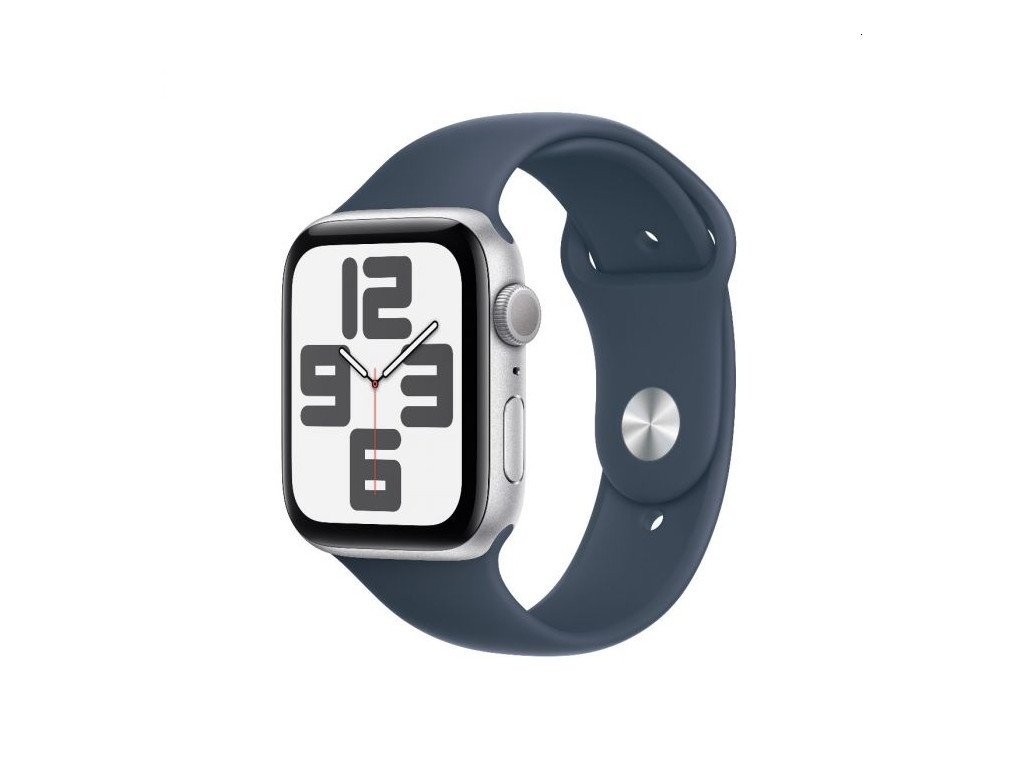 Часовник Apple Watch SE2 v2 GPS 44mm Silver Alu Case w Storm Blue Sport Band - M/L 25459.jpg
