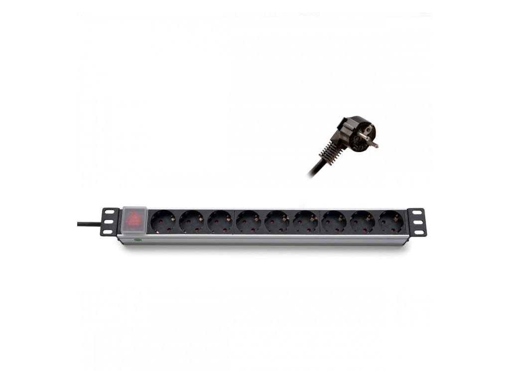 Аксесоар Formrack 19" 9 way power outlet strip (Schuko 230V) with on/off switch Aluminium 1U 9503.jpg