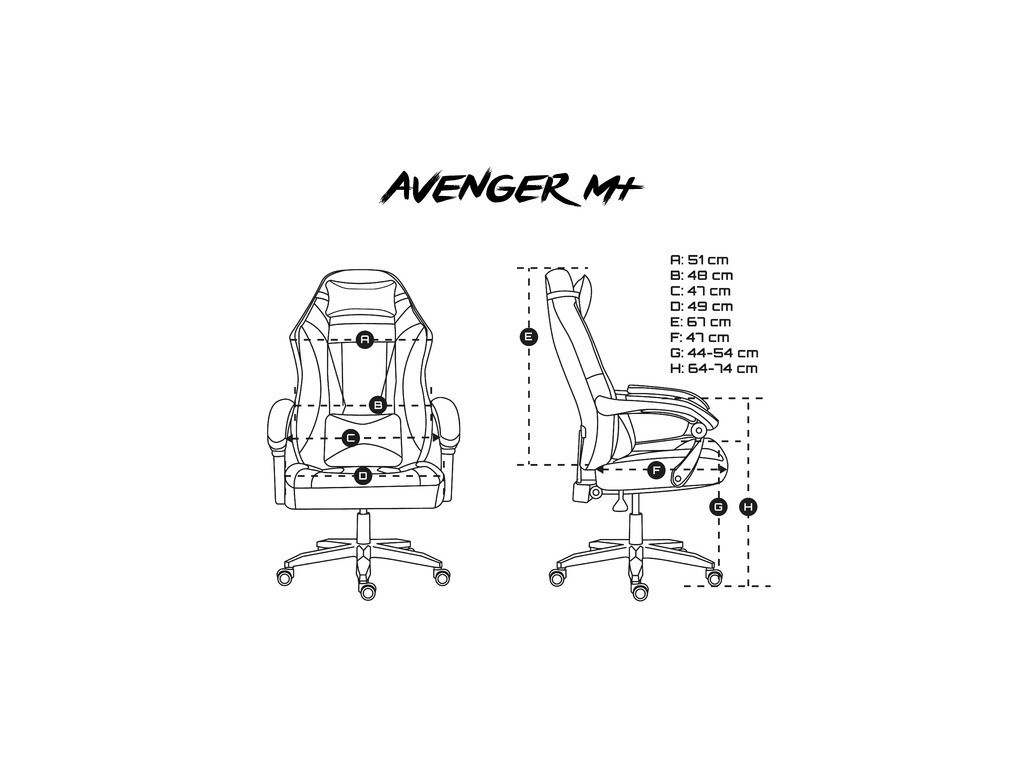 Стол Fury Gaming Chair Avenger M+ Black-White 16729_16.jpg