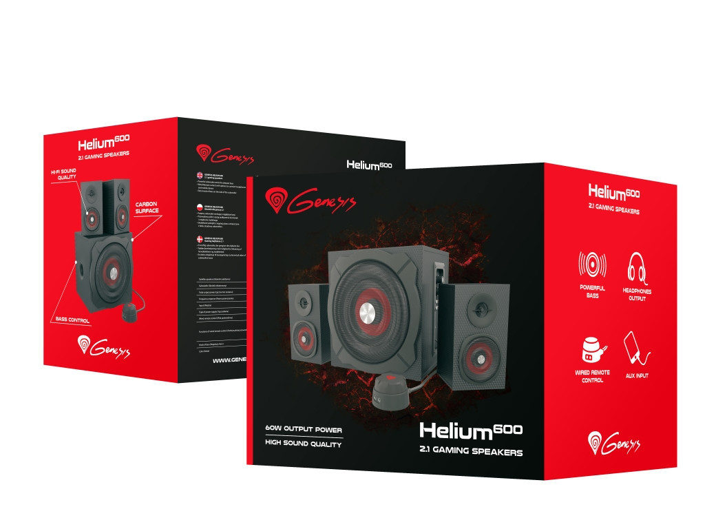 Аудио система Genesis Speakers Helium 600 60W Rms 2.1 Black Wired Remote Control 2082_11.jpg