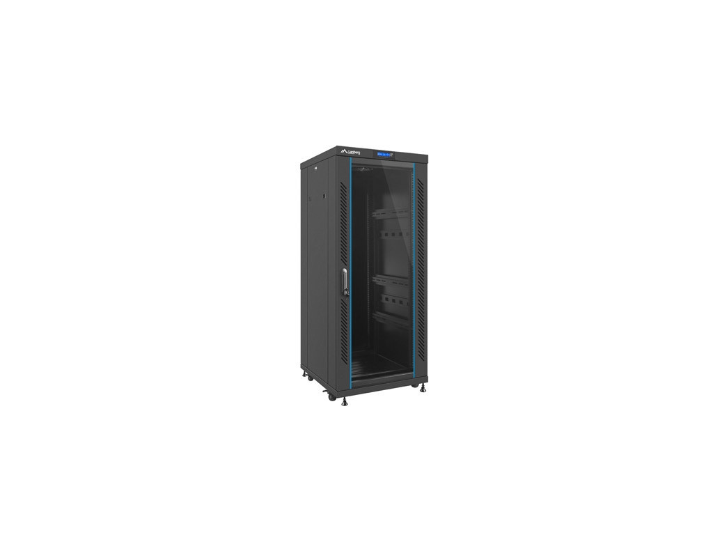 Комуникационен шкаф Lanberg rack cabinet 19" free-standing 27U / 600x600 self-assembly flat pack with glass door LCD 9518_12.jpg