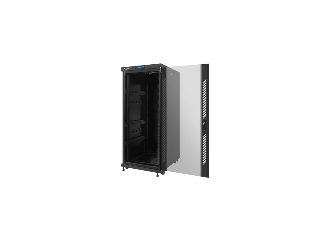 Комуникационен шкаф Lanberg rack cabinet 19" free-standing 27U / 600x800 self-assembly flat pack with glass door LCD 9524_10.jpg