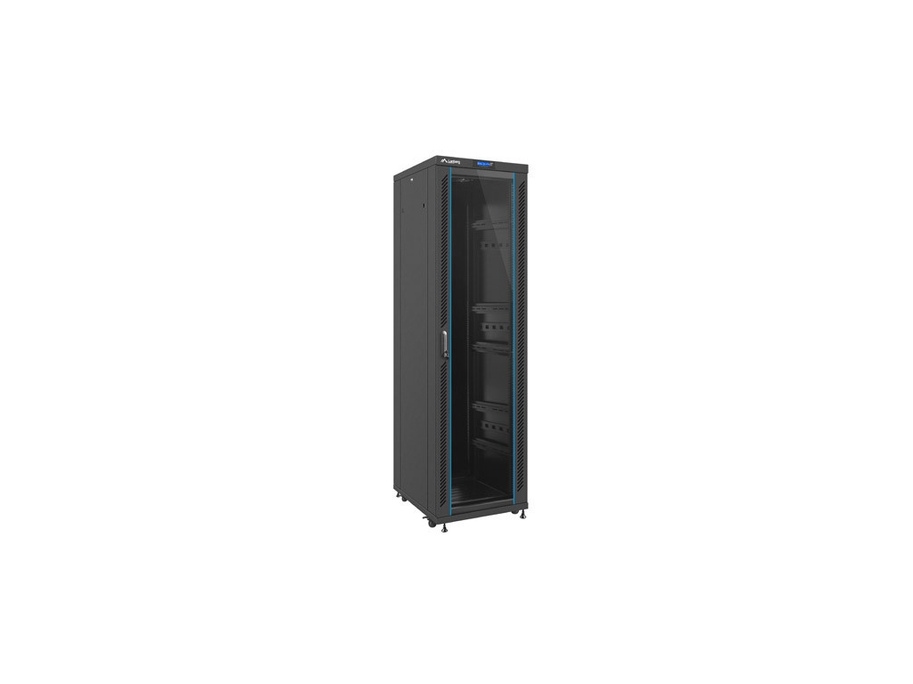 Комуникационен шкаф Lanberg rack cabinet 19" free-standing 42U / 600x800 self-assembly flat pack with glass door LCD 9528.jpg