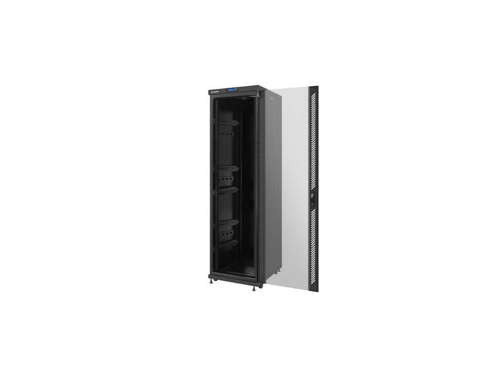Комуникационен шкаф Lanberg rack cabinet 19" free-standing 42U / 600x800 self-assembly flat pack with glass door LCD 9528_10.jpg
