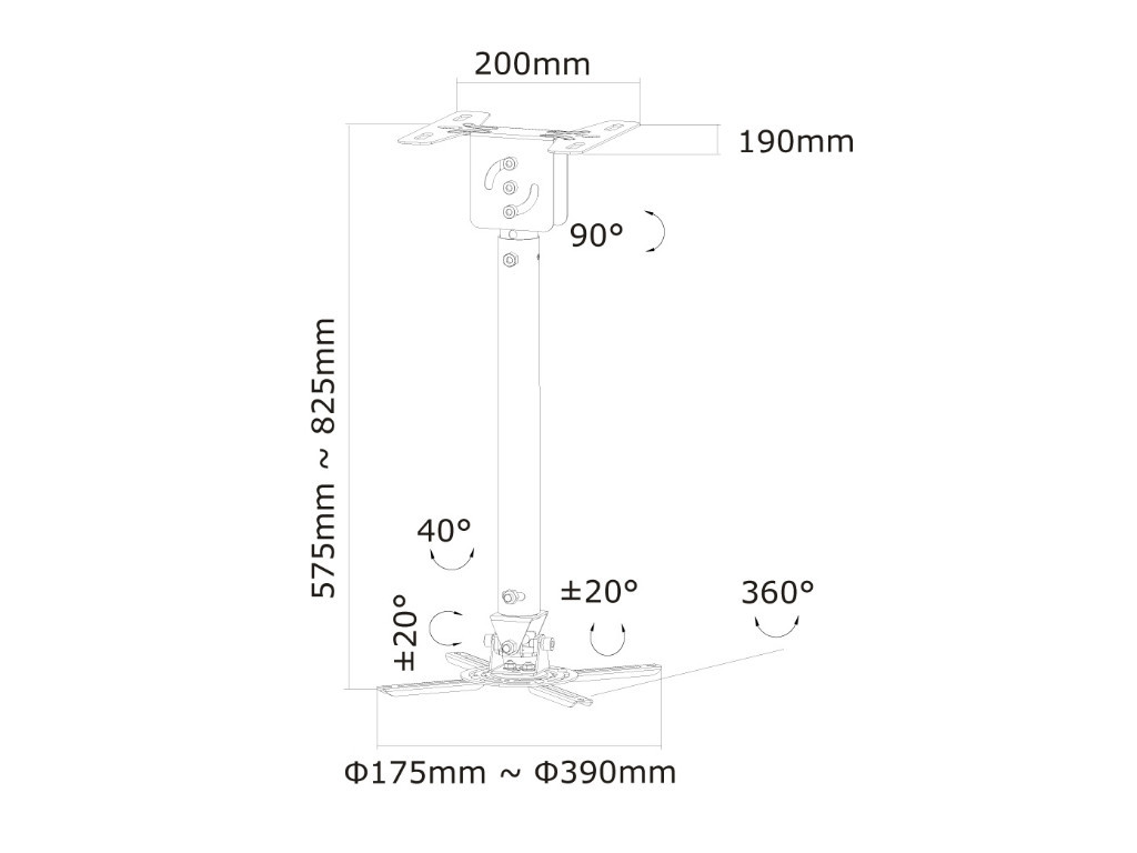 Стойка Neomounts by NewStar Projector Ceiling Mount (height: 58-83 cm) 1907_15.jpg