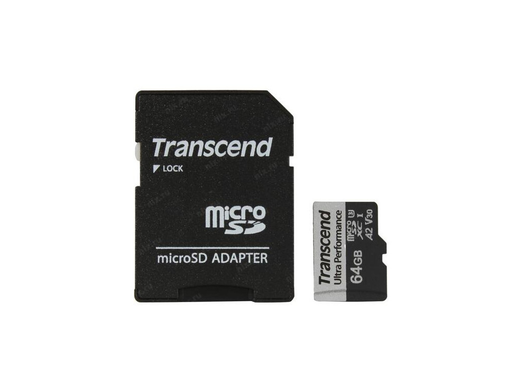 Памет Transcend 64GB microSD with adapter UHS-I U3 A2 Ultra Performance 19492.jpg