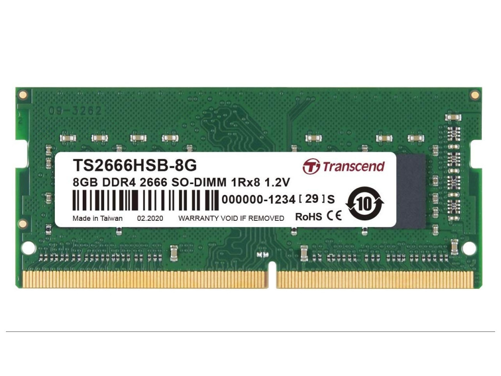 Памет Transcend 8GB TS DDR4 2666Mhz SO-DIMM 1Rx8 1Gx8 CL19 1.2V 5669_1.jpg