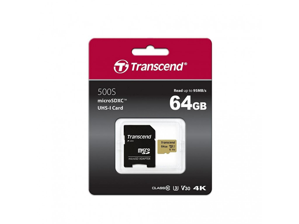 Памет Transcend 64GB microSD UHS-I U3 (with adapter) 6514_1.jpg