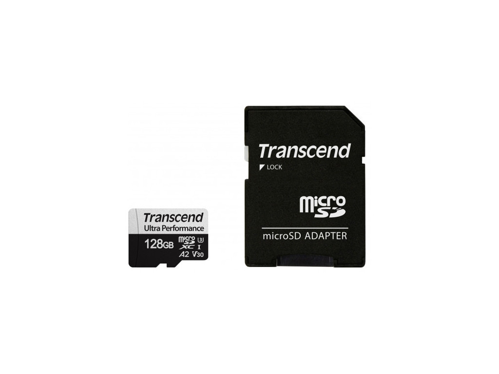 Памет Transcend 128GB microSD w/ adapter UHS-I U3 A2 Ultra Performance 6518.jpg