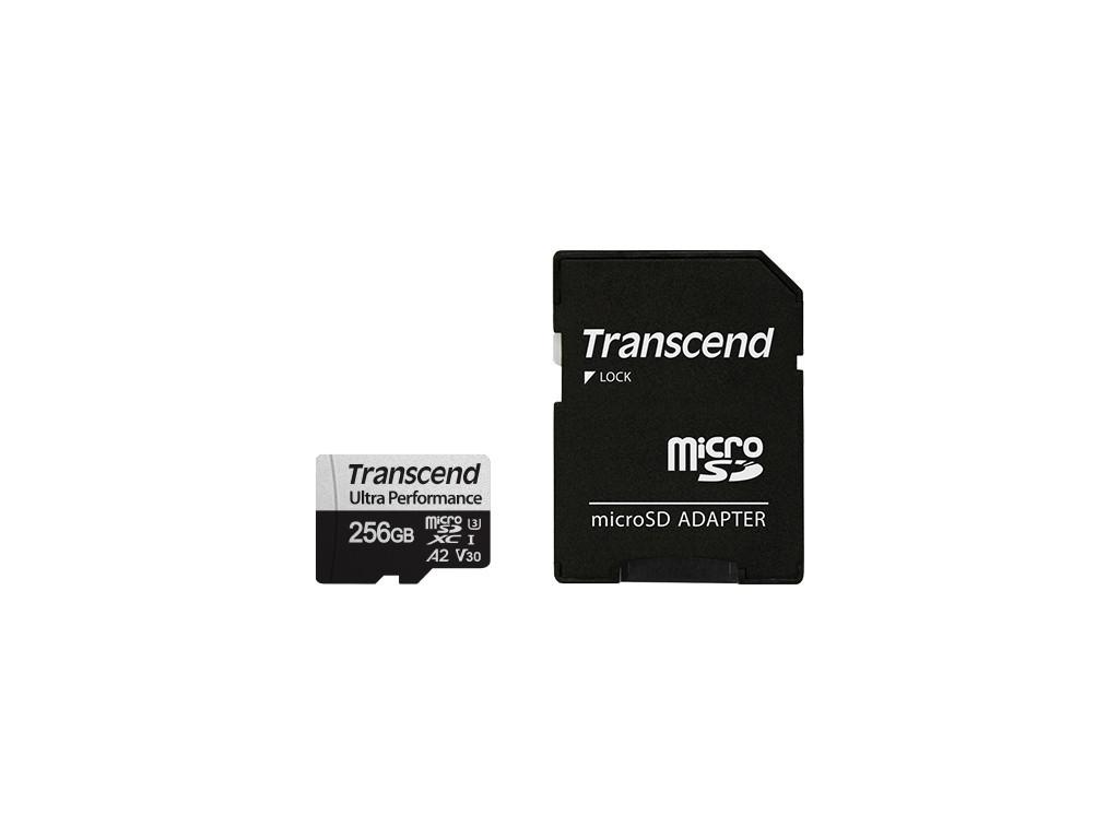 Памет Transcend 256GB microSD w/ adapter UHS-I U3 A2 Ultra Performance 6519_2.jpg