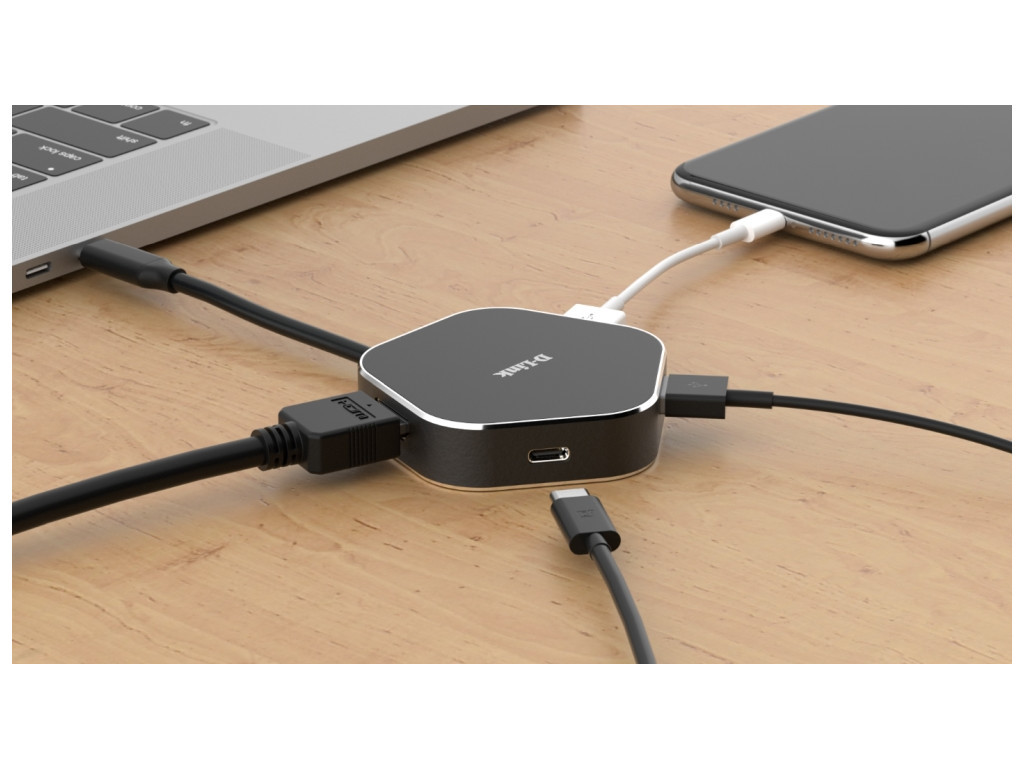 USB хъб D-Link 4-in-1 USB-C Hub with HDMI and Power Delivery 16712_11.jpg