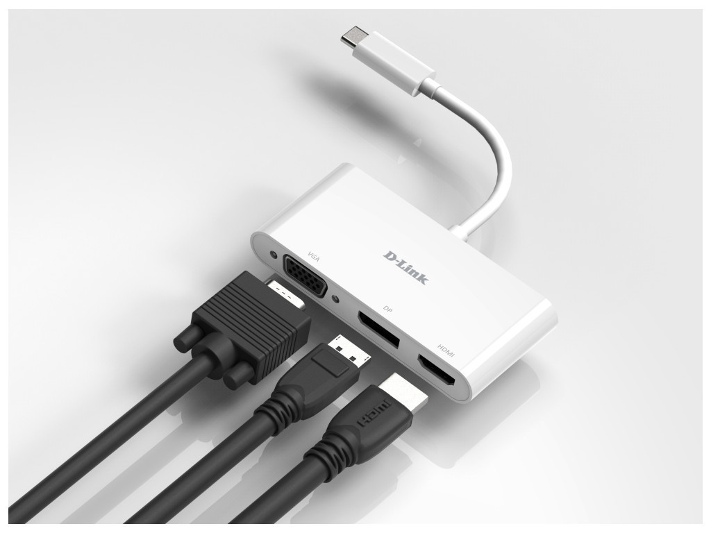 USB хъб D-Link 3-in-1 USB-C to HDMI/VGA/DisplayPort Adapter 16717_1.jpg