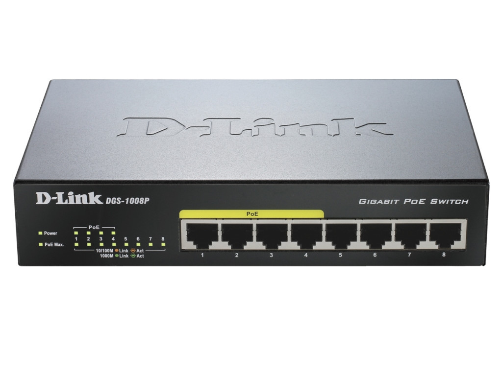 Комутатор D-Link 8-port 10/100/1000 Desktop Switch w/ 4 PoE Ports 9243.jpg