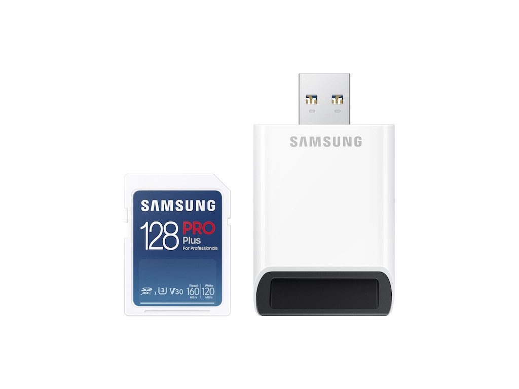 Памет Samsung 128GB SD PRO Plus + Reader 19514.jpg