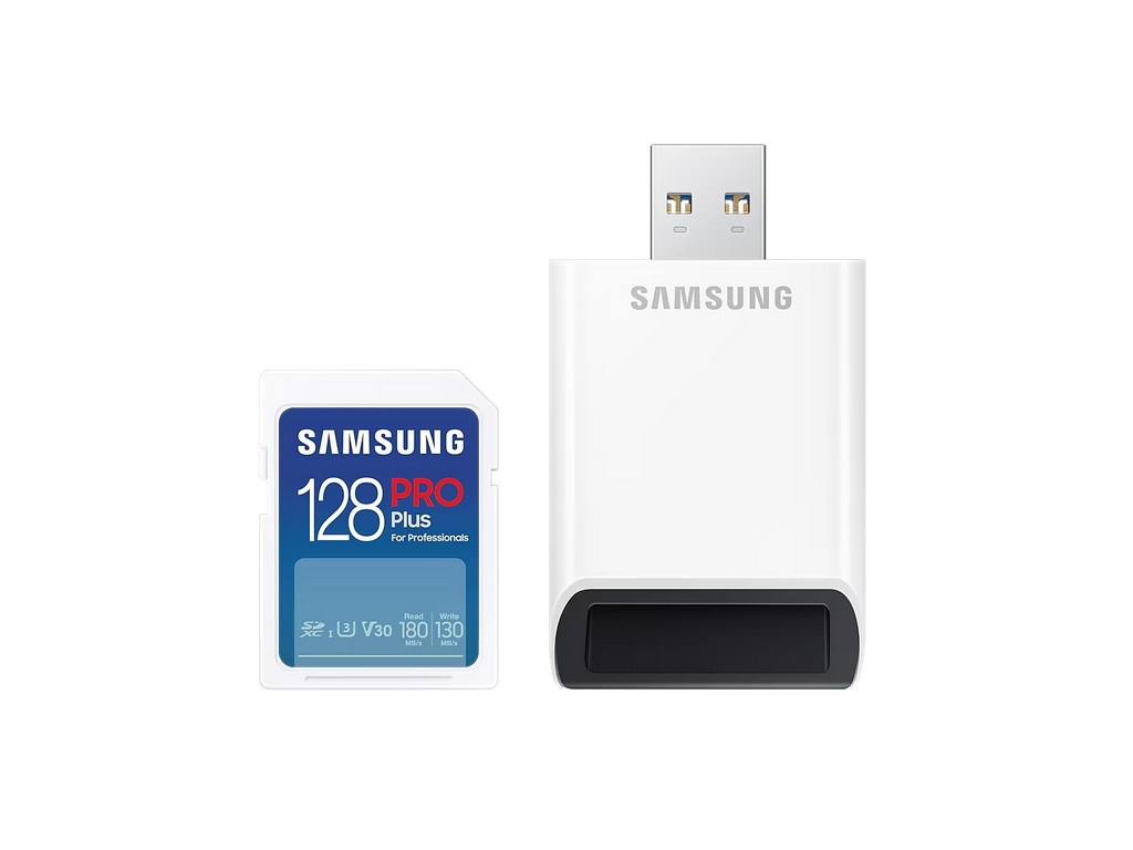 Памет Samsung 128GB SD Card PRO Plus with USB Reader 26582.jpg