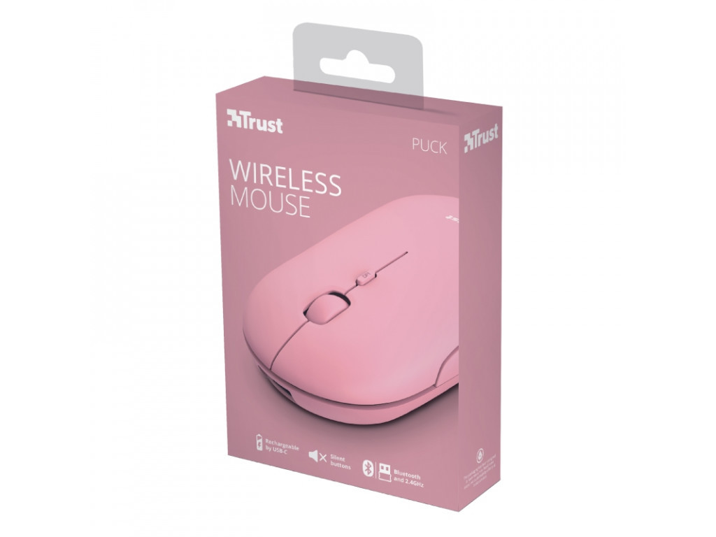 Мишка TRUST Puck Wireless & BT Rechargeable Mouse Pink 4021_17.jpg