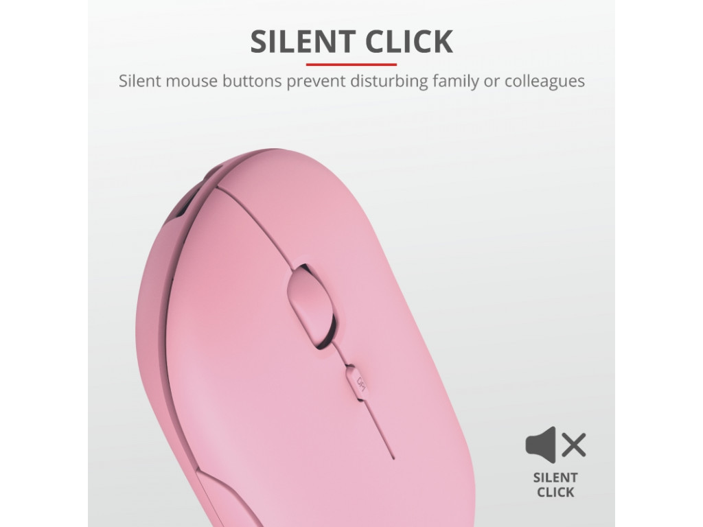 Мишка TRUST Puck Wireless & BT Rechargeable Mouse Pink 4021_32.jpg
