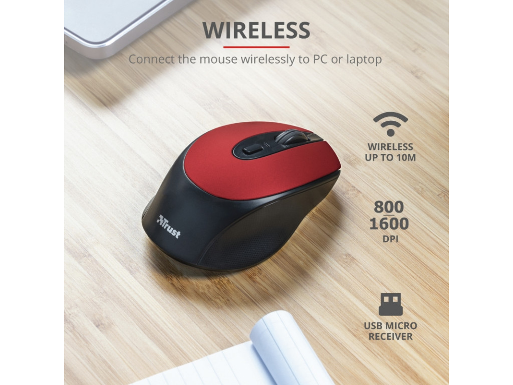 Мишка TRUST Zaya Wireless Rechargeable Mouse Red 4029_18.jpg