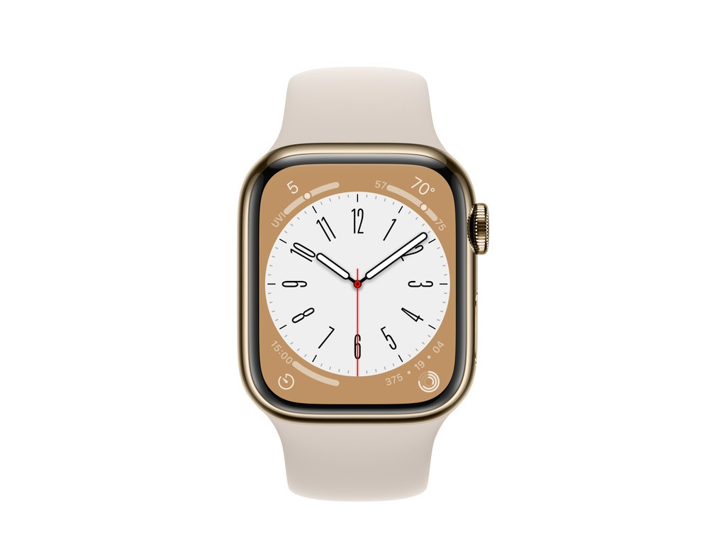 Часовник Apple Watch Series 8 GPS + Cellular 41mm Gold Stainless Steel Case with Starlight Sport Band - Regular 20920_1.jpg