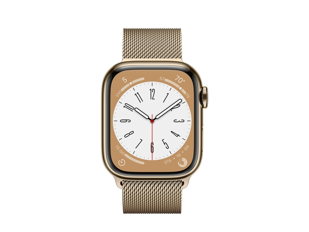 Часовник Apple Watch Series 8 GPS + Cellular 41mm Gold Stainless Steel Case with Gold Milanese Loop 20921_1.jpg