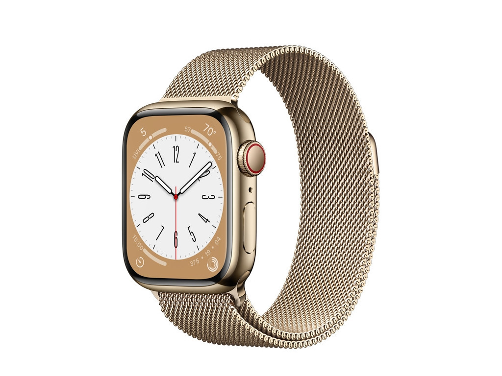 Часовник Apple Watch Series 8 GPS + Cellular 41mm Gold Stainless Steel Case with Gold Milanese Loop 20921_6.jpg