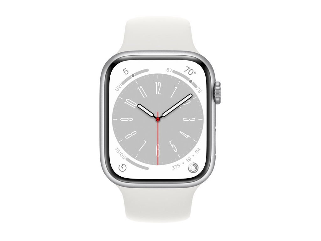Часовник Apple Watch Series 8 GPS + Cellular 45mm Silver Aluminium Case with White Sport Band - Regular 20926_1.jpg