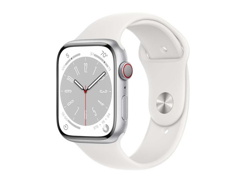Часовник Apple Watch Series 8 GPS + Cellular 45mm Silver Aluminium Case with White Sport Band - Regular 20926_9.jpg