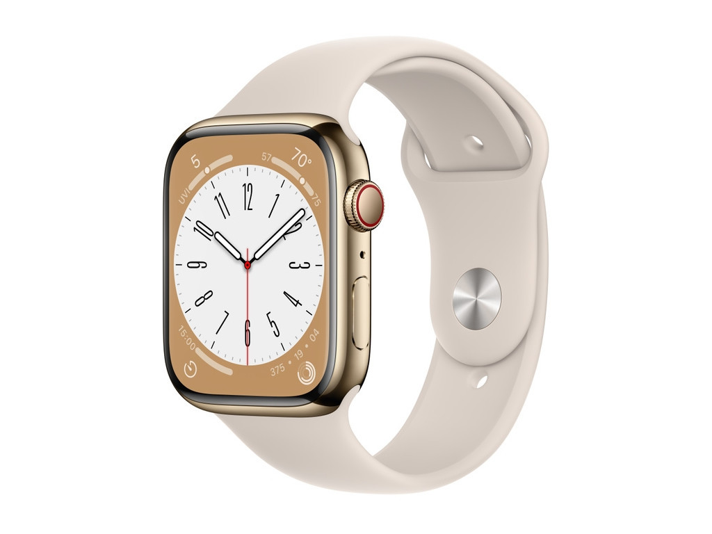 Часовник Apple Watch Series 8 GPS + Cellular 45mm Gold Stainless Steel Case with Starlight Sport Band - Regular 20930_9.jpg