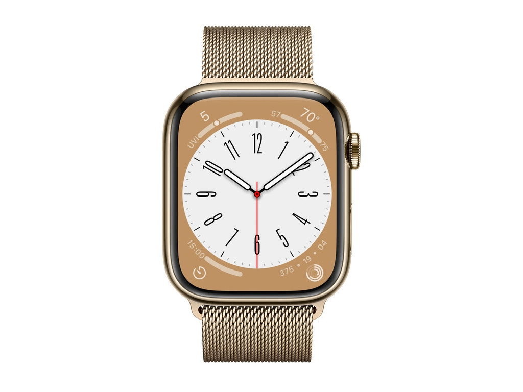 Часовник Apple Watch Series 8 GPS + Cellular 45mm Gold Stainless Steel Case with Gold Milanese Loop 20931_1.jpg