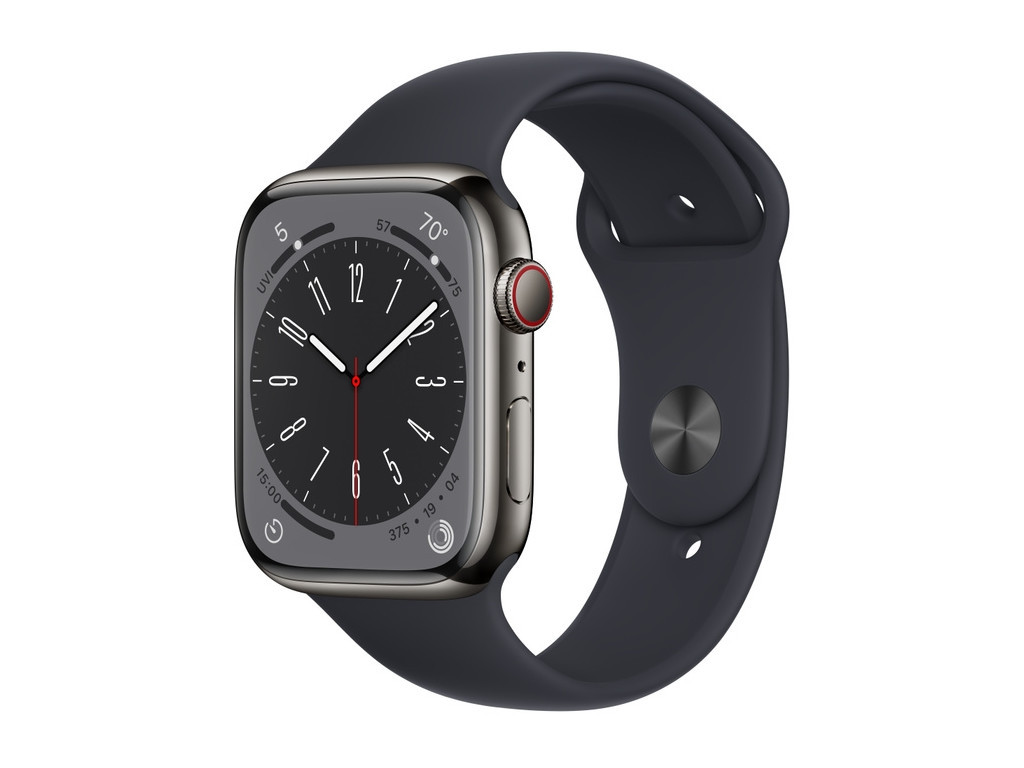Часовник Apple Watch Series 8 GPS + Cellular 45mm Graphite Stainless Steel Case with Midnight Sport Band - Regular 20932_9.jpg