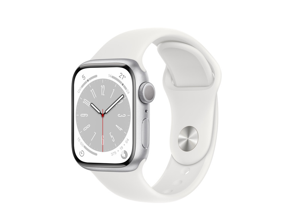 Часовник Apple Watch Series 8 GPS 41mm Silver Aluminium Case with White Sport Band - Regular 20936_3.jpg