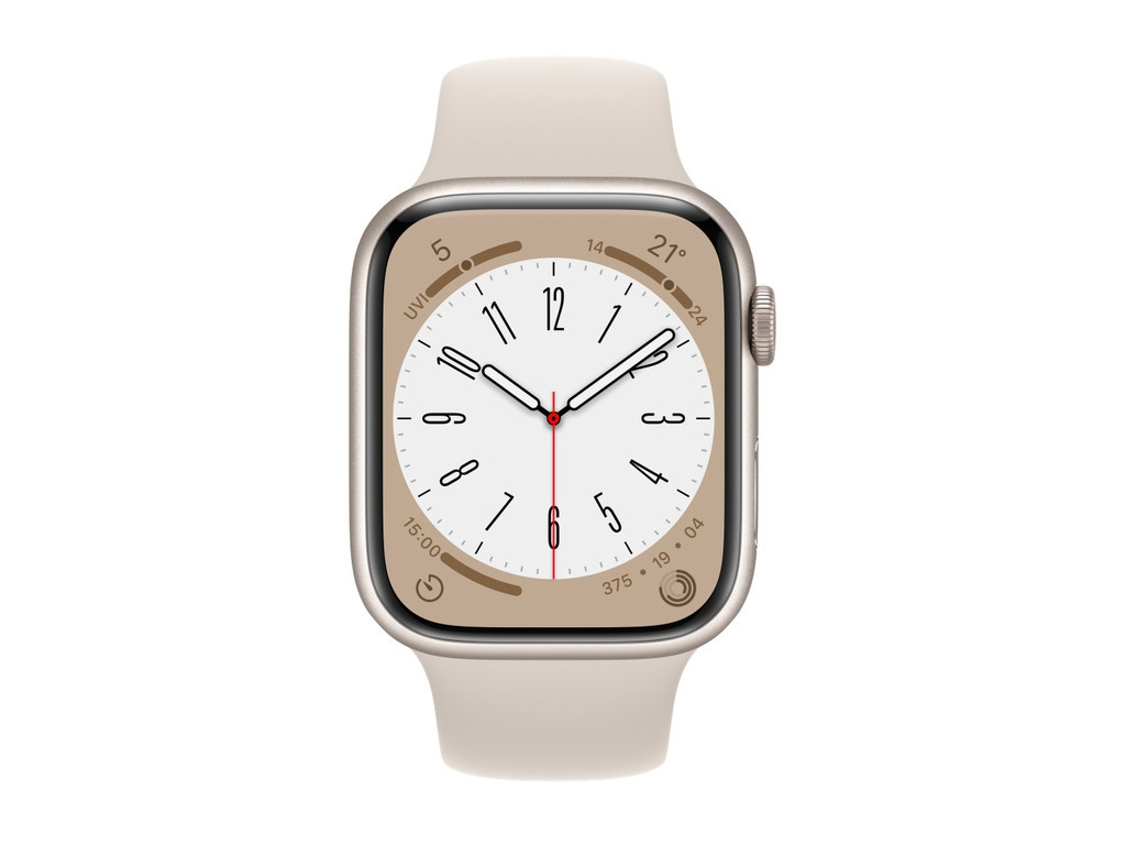 Часовник Apple Watch Series 8 GPS 45mm Starlight Aluminium Case with Starlight Sport Band - Regular 20939_1.jpg