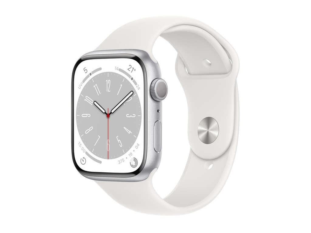 Часовник Apple Watch Series 8 GPS 45mm Silver Aluminium Case with White Sport Band - Regular 20940_3.jpg