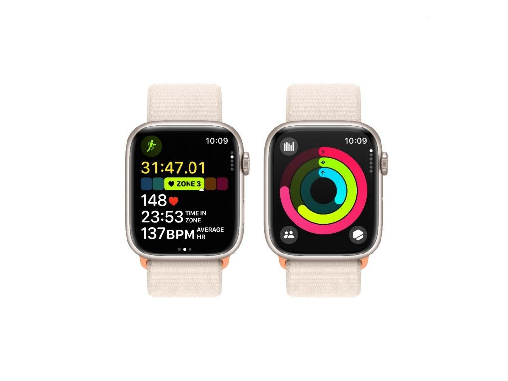 Часовник Apple Watch Series 9 GPS + Cellular 45mm Starlight Aluminium Case with Starlight Sport Loop 25386_3.jpg