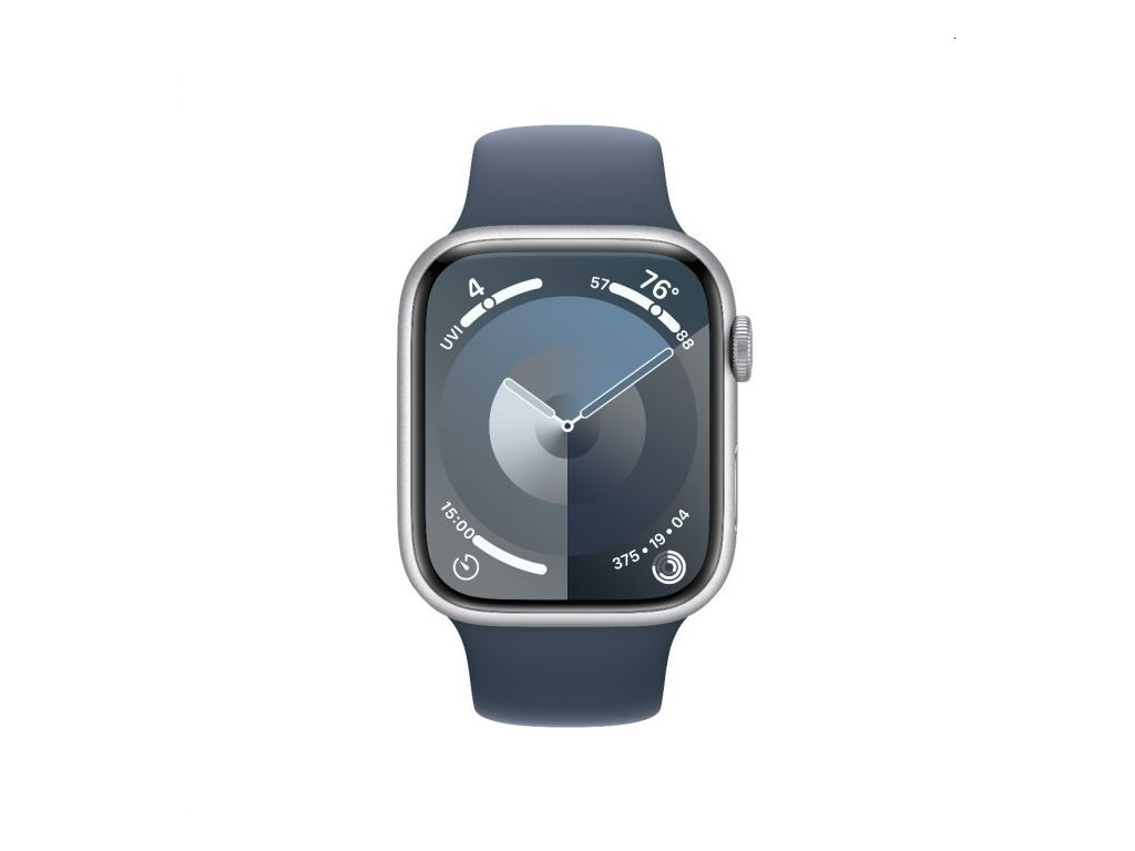 Часовник Apple Watch Series 9 GPS + Cellular 45mm Silver Stainless Steel Case with Storm Blue Sport Band - S/M 25390_1.jpg