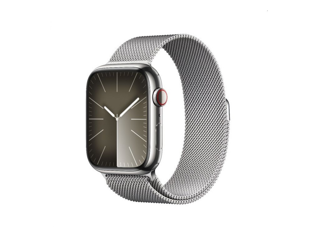 Часовник Apple Watch Series 9 GPS + Cellular 45mm Silver Stainless Steel Case with Silver Milanese Loop 25392.jpg