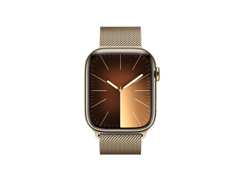 Часовник Apple Watch Series 9 GPS + Cellular 45mm Gold Stainless Steel Case with Gold Milanese Loop 25395_1.jpg