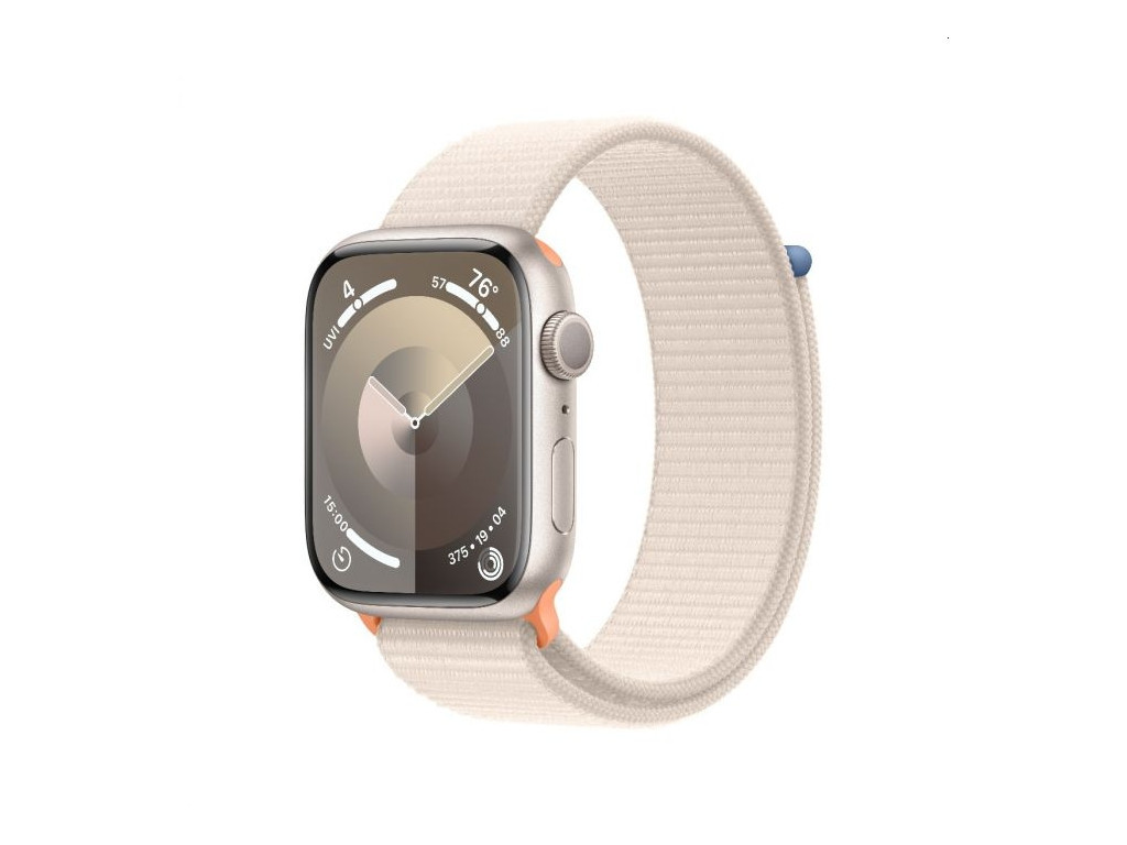 Часовник Apple Watch Series 9 GPS 45mm Starlight Aluminium Case with Starlight Sport Loop 25403.jpg