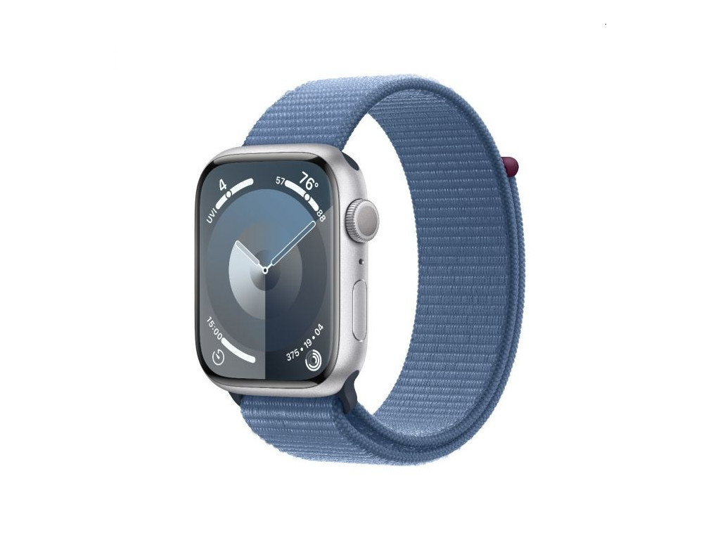 Часовник Apple Watch Series 9 GPS 45mm Silver Aluminium Case with Winter Blue Sport Loop 25406.jpg