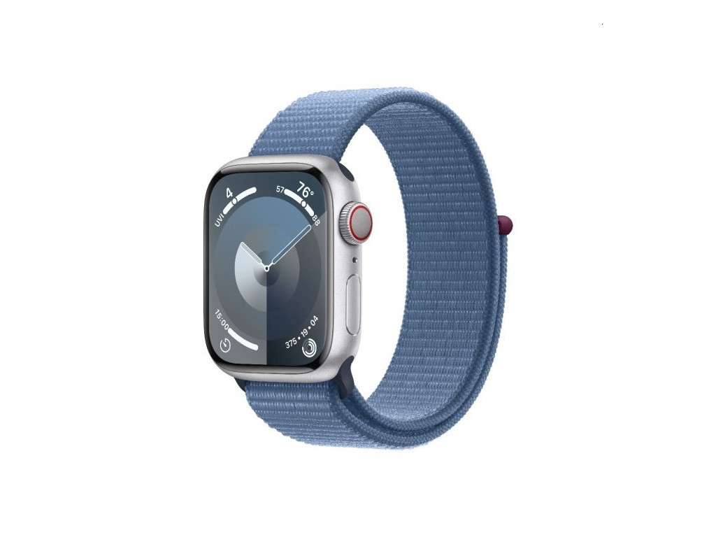 Часовник Apple Watch Series 9 GPS + Cellular 41mm Silver Aluminium Case with Winter Blue Sport Loop 25423.jpg