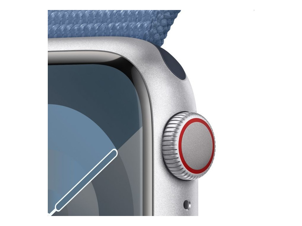 Часовник Apple Watch Series 9 GPS + Cellular 41mm Silver Aluminium Case with Winter Blue Sport Loop 25423_2.jpg
