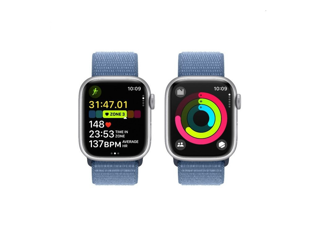Часовник Apple Watch Series 9 GPS + Cellular 41mm Silver Aluminium Case with Winter Blue Sport Loop 25423_3.jpg