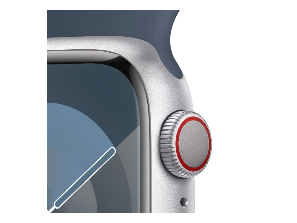 Часовник Apple Watch Series 9 GPS + Cellular 41mm Silver Stainless Steel Case with Storm Blue Sport Band - M/L 25430_2.jpg