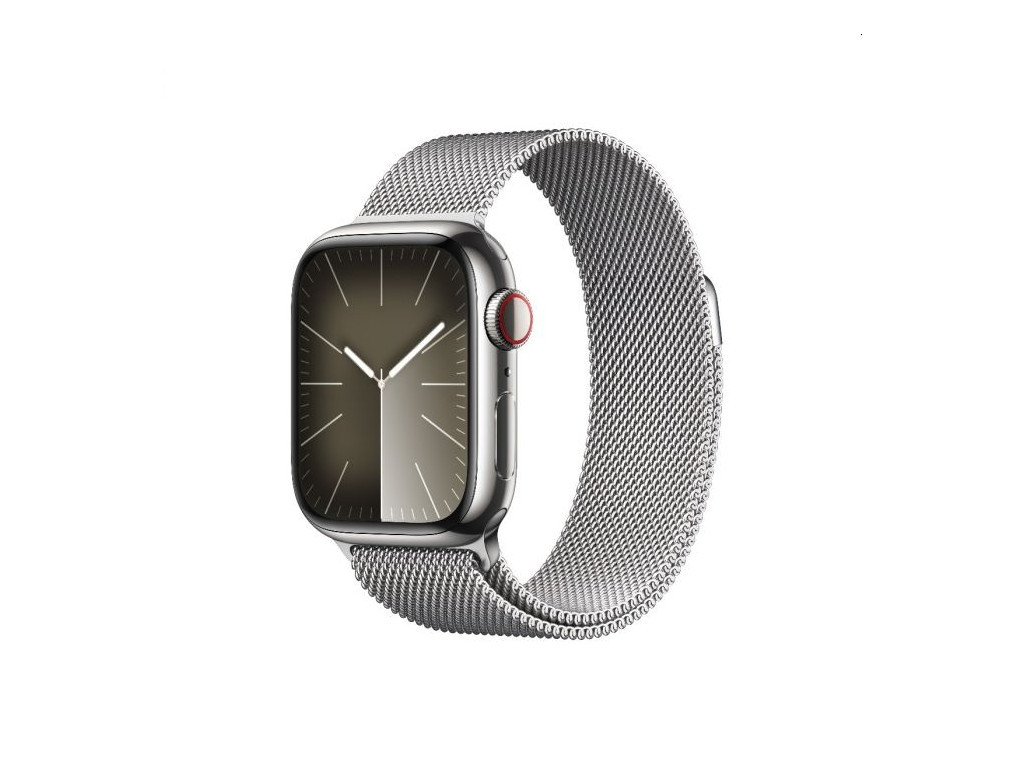 Часовник Apple Watch Series 9 GPS + Cellular 41mm Silver Stainless Steel Case with Silver Milanese Loop 25435.jpg