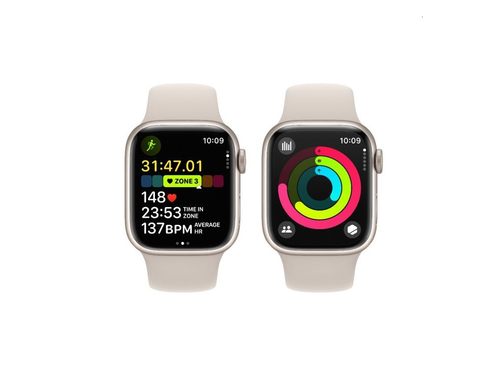 Часовник Apple Watch Series 9 GPS 41mm Starlight Aluminium Case with Starlight Sport Band - S/M 25447_3.jpg