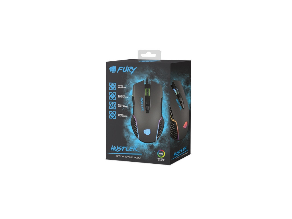 Мишка Fury Gaming Mouse Hustler 6400DPI Optical With Software RGB Backlight 3895_2.jpg