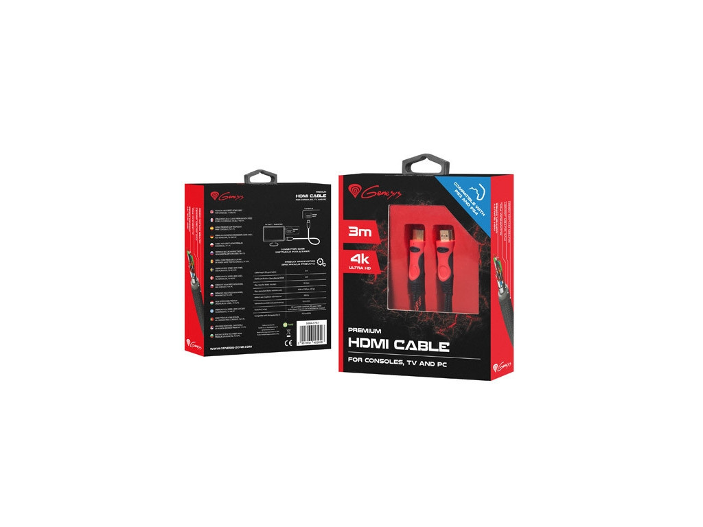Кабел Genesis Premium High-Speed Hdmi Cable For Ps4/Ps3 3M 4K V2.0 14632_8.jpg