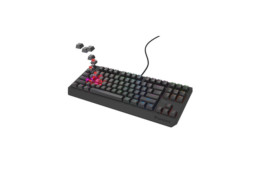Клавиатура Genesis Gaming Keyboard Thor 230 TKL Lite US Rainbow Mechanical Outemu Red Black Hot Swap 26084_5.jpg